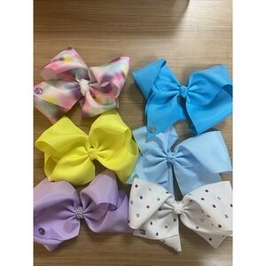 Lot Of 6 Jo Jo Siwa Girls Hair Bows Accessories Dress Up For Dance Party Holiday